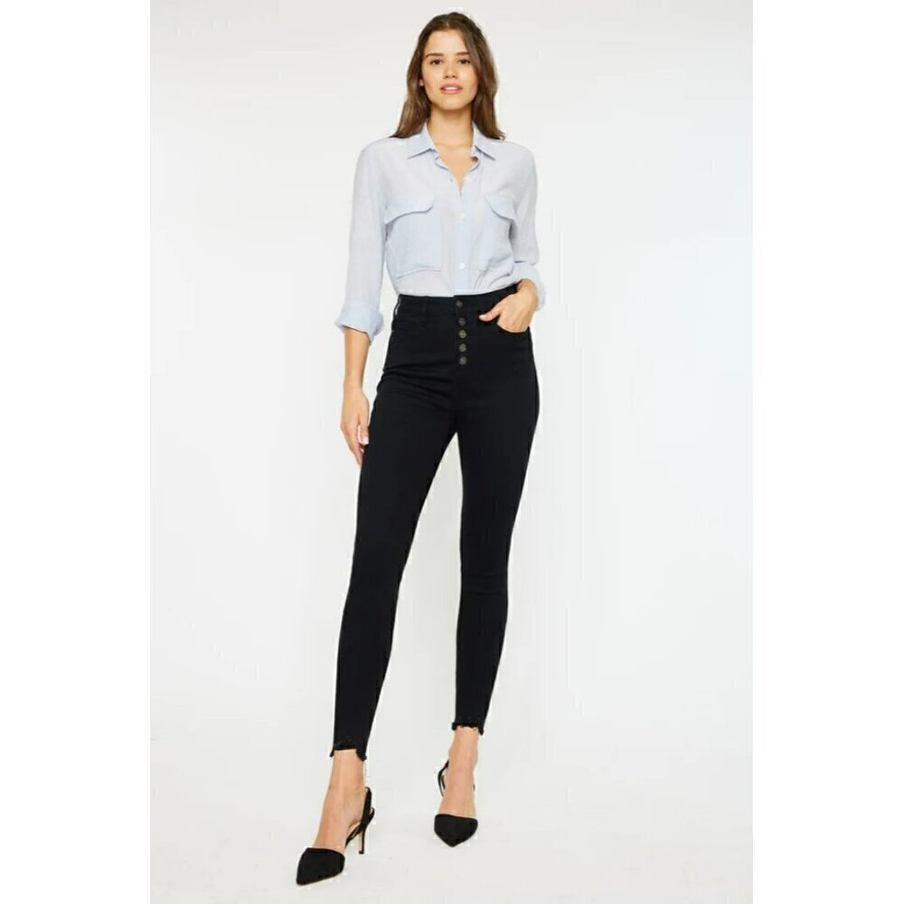KanCan Greyson High Rise Super Skinny Jeans Black 7273BK 9/28 - Picture 8 of 8
